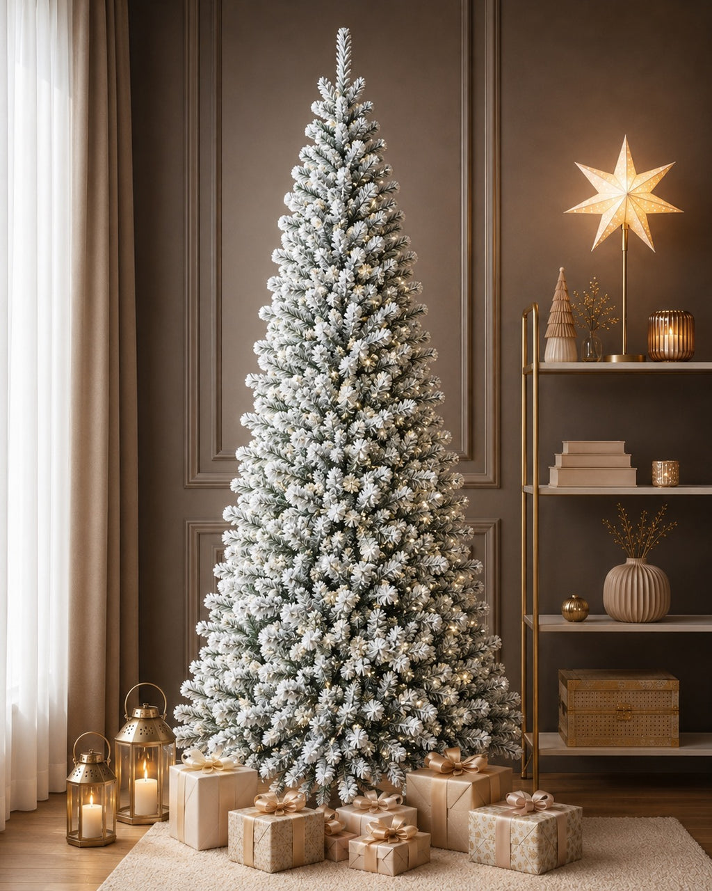 Sapin de Noël Enneigé Slim Premium – 240 cm – Cimone